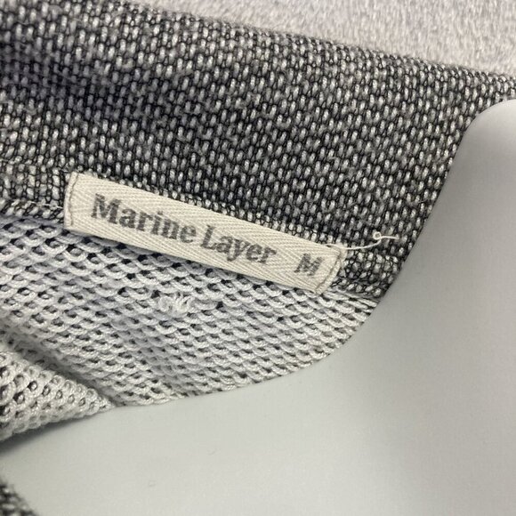 Marine Layer Lightweight Sweater Mens Medium Gray Shawl Collar Button Pullover‎ - Picture 12 of 14